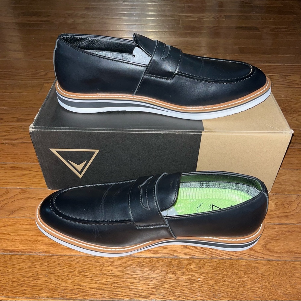 Vance Co Albert Vegan Leather Penny Loafers Black Leather Men’s Size 10.5 - Picture 6 of 15